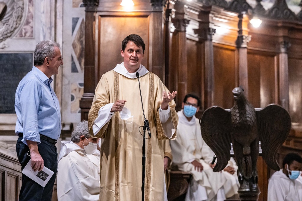 Fest in Santa Maria in Trastevere in Rom anlässlich der Weihe von Hans Ulrich zum ständigen Diakon der Gemeinschaft Sant'Egidio in Deutschland